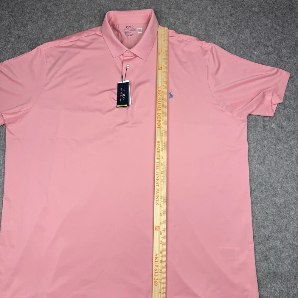 Polo Ralph Lauren Performance Polo Shirt Men 4XLT Big Pink Jersey Pony NWT $125